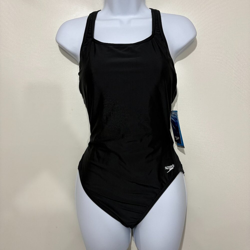 Speedo 12 /38 Black Pro LT Bathing Suit Swimsuit NEW